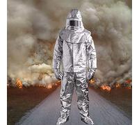 Tuta Resistente Fuoco Indumenti Isolanti Per Alte Temperature Tuta Alluminizzata Resistente Calore In Foglio Alluminio Adatto Per Industria Aerospaziale, Antincendio, Antideflagrante,500°-180-185cm