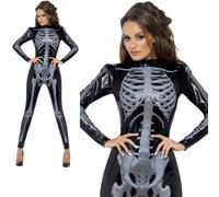 Tuta Scheletro Femminile Scheletri Halloween Costume Elegante Regno Unito 8-18