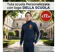 Tuta scuola PERSONALIZZATA con logo divise scolastiche BANDE bianche cotone elas