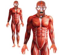 Tuta Seconda Pelle X Ray Anatomia Lycra Costume Da Festa Per Adulti
