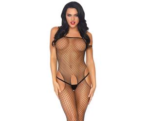 Tuta Sexy Industrial Net Suspender Nero