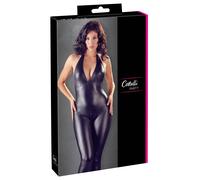 Tuta sexy opaca Cottelli PARTY con cerniera sul cavallo, nera, taglia S