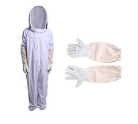 Tuta spaziale bianca ispessita, abbigliamento for siamesi, tuta e guanto in pelle di pecora, strumenti for apicoltura Per Principianti(L)