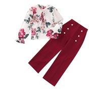 Tuta Sportiva Bambina,2 pezzi Set di Abiti Carino Neonati Bambini Casual Pullover Felpa A Maniche Lunghe Cordinata Full Print E Pantalone Moda Manica Lunga 2 Unisex Modelli Bambina