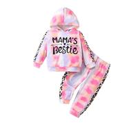 Tuta Sportiva Bambina,2 pezzi Set di Abiti Carino Neonati Bambini Felpa Con Cappuccio E Pantaloni Per Sport All'Aria Aperta Ragazze Moda Manica Lunga 2 Unisex Modelli Bambina