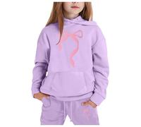 Tuta Sportiva Bambina Completo Da 2 Pezzi Costume Felpa Con Cappuccio E Pantaloni Set Casual Comodo Indossare Abito Chic Ed Elegante Ragazze Abbigliamento Unisex Modelli
