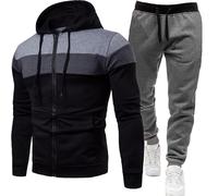 Tuta Sportiva Da Uomo 2 Pezzi - Giacca Felpa Con Cappuccio A Maniche Lunghe E Pantaloni Da Jogging - Completo Invernale Da Ginnastica Abbigliamento Sportivo