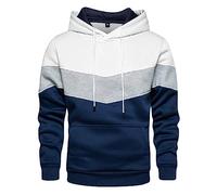 Tuta sportiva da uomo, casual, con cappuccio, patchwork, da jogging, in due pezzi, traspirante, con cappuccio, in cotone Y2K, con coulisse, comoda, bianco, 5XL