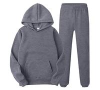 Tuta Sportiva Da Uomo jogging Invernale Felpata Completo Sport Maglia Taglie Forti Casual Abbigliamento Slim Fit Tinta Unita felpa con cappuccio e pantaloni Ragazzi Uomi