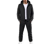 Tuta Sportiva da Uomo per Il Tempo Libero per L'Uso Quotidiano Vestibilità Comoda con Dettagli e Cerniera per Rilassarsi in Inverno Casual Basic Streetwear per Vacanze Tutti I Giorni