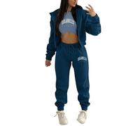 Tuta Sportiva Donna Completa Complete da Casual Donne Completo Sportivo Ginnastica 2 Pezzi Curvy Top e Pantaloni per Running Fitness Set Coordinati Abbigliamento Elegante Morbida Taglie Forti Tute