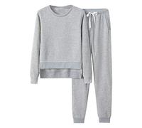 Tuta Sportiva Donna Completa Completi Sportivi Leggero 2 Pezzi Tute da Ginnastica Elegante Invernale Felpa Oversize Pantalone a Gamba Larga Autunno Cotone Pantaloni Larghi Palestra Casual Leggera