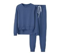 Tuta Sportiva Donna Velluto Tuta da Ginnastica Due Pezzi Casual Casa Pigiama Set con Giacca a Zipper e Pantaloni Lunghi Primavera Autunno Training Sportwear Comoda Top Tinta Unita con Spacchi