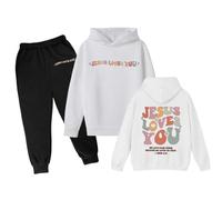 Tuta Sportiva Ragazza Set 2 Pezzi Sportivi di Tute da Felpa e Pantaloni Abbigliamento Bambine Bambini Giacca jogging Morbido Cotone Non Felpato per le ragazze dei