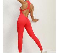 Tuta Sportiva Scrunch Senza Schiena Hollow Sexy Solleva Glutei Donna Set Unico