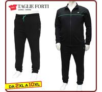 tuta sportiva uomo completa giacca zip cotone leggero taglie forti da 2XL a 10XL