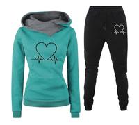 Tuta Sportivo da Donna Completo Invernale Due Pezzi Felpe con Cappuccio a Maniche Lunghe Eleganti Pantaloni Lunghi Comoda Completi Ginnastica con Tasca Set Palestra Taglie Forti Leggero Complete
