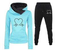 Tuta Sportivo da Donna Completo Invernale Due Pezzi Felpe con Cappuccio a Maniche Lunghe Eleganti Pantaloni Lunghi Comoda Completi Ginnastica con Tasca Set Palestra Taglie Forti Leggero Complete