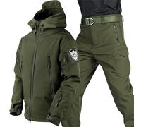 Tuta tattica da uomo in due pezzi, giacca tattica e pantaloni, uniforme militare da caccia, 2 pezzi, con tasche multiple, Verde, XL