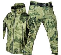 Tuta tattica in softshell, giacca mimetica impermeabile e pantaloni per uomo, uniforme militare da combattimento per caccia e attività all'aperto