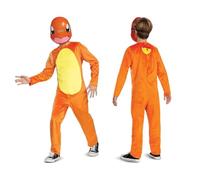 Tuta travestimento Pokémon Charmander per bambini, costume ufficiale Pokémon, include maschera di Charmander con cinturini regolabili, taglie 4-6, 7-8 e 10-12 anni