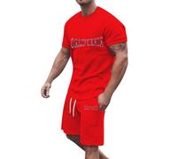 Tuta Uomo Completa Estiva Completo Cotone Leggero Tute Due Pezzi Set Maglietta E Pantaloncini Offerta Complete Fitness Sportiva Curvy Elegante Completa Ginnastica Completino Palestra Jogging Training