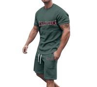 Tuta Uomo Completa Estiva Completo Cotone Leggero Tute Due Pezzi Set Maglietta E Pantaloncini Offerta Complete Fitness Sportiva Curvy Elegante Completa Ginnastica Completino Palestra Jogging Training