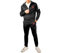 Tuta Uomo Completa Felpata Zip-Cappuccio Abbigliamento Sportivo Uomo e Completo Palestra Uomo Tuta Ginnastica Uomo RegularFit (IT, Testo, L, Regular, Regular, Modello 5)