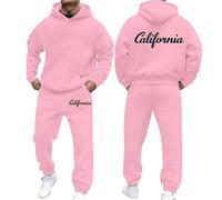 Tuta Uomo Completa Fitness Abbigliamento Sportivo con Cappuccio Jogging Sportiva a Maniche Lunghe Training Homewear per Invernale Elegante Set Tracksuit Tute 2 Pezzi