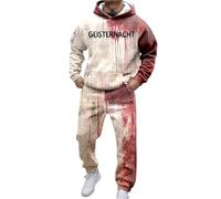 Tuta Uomo Completa Fitness,Abbigliamento Sportivo con Cappuccio Tinta Unita Felpa Pantaloni Elegante Completini Ginnastica Traspirante Comodo Completi Y2K Hip Hop Streetwear