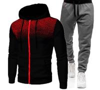 Tuta Uomo Completa Invernale Felpa Con Zip E Cappuccio Due Pezzi Felpe Giacca E Pantaloni Set Tracksuit Tute Da Ginnastica Abbigliamento Sportiva Tuta Felpata Maglia Complete Palestra Completo