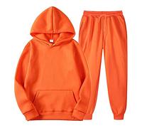 Tuta Uomo Completa Invernale Felpata Completi Sportivi da Uomo Tuta da Uomo Felpata Tuta da Jogging Uomo Tute da Uomo Completo Tute Uomo Completo Tuta Invernale Uomo Pesante (3XL, Arancia)