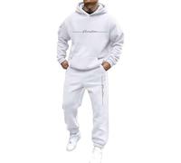Tuta Uomo Completa Invernale Felpata Set 2 Pezzi Felpa Cappuccio Pantaloni | Tute da Ginnastica della Tuta Felpa Sportiva Completo Casual Y2K Abbigliamento Leggera Suit Termica Jogging