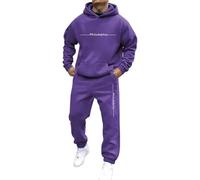 Tuta Uomo Completa Invernale Felpata Set 2 Pezzi Felpa Cappuccio Pantaloni | Tute da Ginnastica della Tuta Felpa Sportiva Completo Casual Y2K Abbigliamento Leggera Suit Termica Jogging