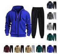 Tuta Uomo Completa Invernale Sportiva Tuta da Ginnastica 2 Pezzi Felpa con Cappuccio e Pantaloni Tasche Casa Tute Complete Invernali Felpata Y2k Completi Sportivi Traspirante Homewear Autunno Inverno