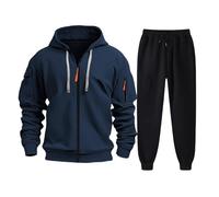 Tuta Uomo Completa Invernale Sportiva Tuta da Ginnastica 2 Pezzi Felpa con Cappuccio e Pantaloni Tasche Casa Tute Complete Invernali Felpata Y2k Completi Sportivi Traspirante Homewear Autunno Inverno