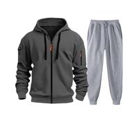 Tuta Uomo Completa Invernale Sportiva Tuta da Ginnastica 2 Pezzi Felpa con Cappuccio e Pantaloni Tasche Casa Tute Complete Invernali Felpata Y2k Completi Sportivi Traspirante Homewear Autunno Inverno