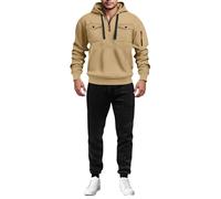 Tuta Uomo Completa Invernale Sportiva Tuta da Ginnastica 2 Pezzi Felpa con Cappuccio e Pantaloni Tasche Casa Tute Complete Invernali Felpata Y2k Completi Sportivi Traspirante Homewear Autunno Inverno