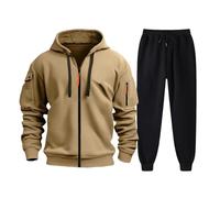 Tuta Uomo Completa Invernale Sportiva Tuta da Ginnastica 2 Pezzi Felpa con Cappuccio e Pantaloni Tasche Casa Tute Complete Invernali Felpata Y2k Completi Sportivi Traspirante Homewear Autunno Inverno