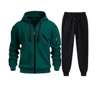 Tuta Uomo Completa Invernale Sportiva Tuta da Ginnastica 2 Pezzi Felpa con Cappuccio e Pantaloni Tasche Casa Tute Complete Invernali Felpata Y2k Completi Sportivi Traspirante Homewear Autunno Inverno