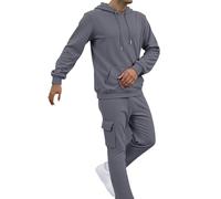 Tuta Uomo Completa Sportiva 2 Pezzi, Tuta Invernale Felpa Con Cappuccio E Zip Maniche Lunghe + Pantaloni Casual Leggeri Sportivi ,Tute Da Jogging Comoda Uomo Hoodie Tinta Unitataglie Forti2025