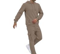 Tuta Uomo Completa Sportiva Invernale Tuta da Ginnastica 2 Pezzi Felpa con Cappuccio e Pantaloni Tasche Hip Hop Tute Complete Invernali Fitness Completo Palestra Taglie Forti Homewear Autunno Inverno