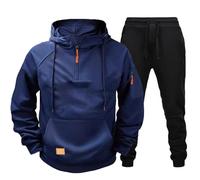 Tuta Uomo Completa Tuta Da Ginnastica Uomo Invernale Felpata Completo Sport Maglia Felpa con Cappuccio e Pantalone Due Pezzi Set Tracksuit Felpa Con Zip Suit Tuta Abbigliamento Sportiva Tuta Completa