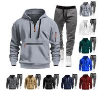 Tuta Uomo Completa Tuta Da Ginnastica Uomo Invernale Felpata Completo Sport Maglia Felpa con Cappuccio e Pantalone Due Pezzi Set Tracksuit Felpa Con Zip Suit Tuta Abbigliamento Sportiva Tuta Completa