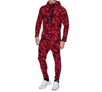 Tuta Uomo con Cappuccio Completa,Conjuntos de 2 piezas de Otoño para Hombre conjunto de Blusa y Pantalones Largos de Manga Larga con Estampado de Capucha Traje de Pantalón Deportivo a la