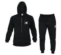Diadora Tracksuit Hd Fz Core, Tuta con cappuccio ed allaciatura full zip, Uomo, Nero, Regular