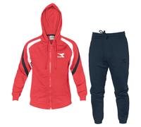 Diadora Tuta Uomo Art.181 Cotone Cappuccio Full Zip Primaverile (Poppy Red - L)