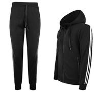 Tuta Uomo Invernale Completo Caldo Cotone Sportivo Bande Felpa + Pantalone VEQUE