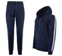 Tuta Uomo Invernale Completo Caldo Cotone Sportivo Bande Felpa + Pantalone VEQUE