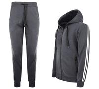 Tuta Uomo Invernale Completo Caldo Cotone Sportivo Bande Felpa + Pantalone VEQUE